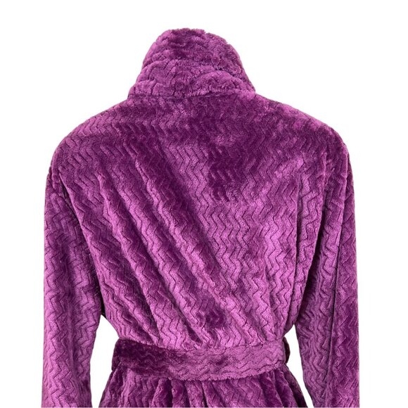 Chapter Club Womens Magenta Chevron Plush Bathrobe Size M/L - New - Picture 5 of 11